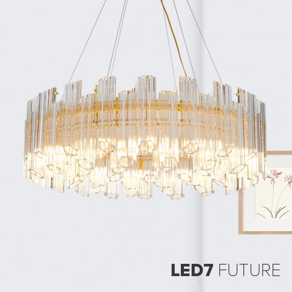 Loft Industry Modern - Crystall Pipe Chandelier